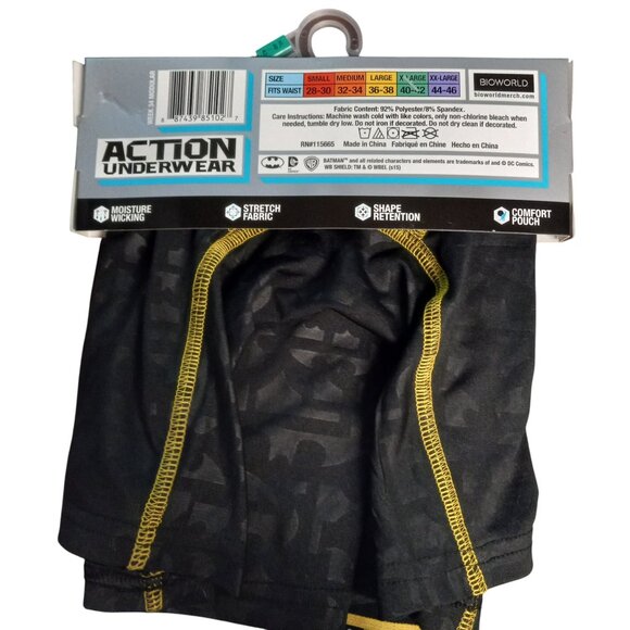 Bioworld Size XL 40 42 Boxer Briefs Mens Batman Logo Black Yellow DC Comics NEW - Picture 3 of 7